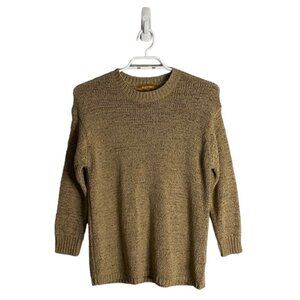 Ellen Tracy Women's Tan Crewneck Knit Sweater Top